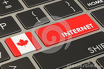 Internet in Canada concept, 3D Stock Photo