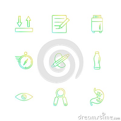 internet , cart , compass , kidney , fruits , health , fitness , Vector Illustration