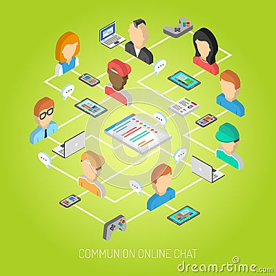 Internet Chat Concept Vector Illustration