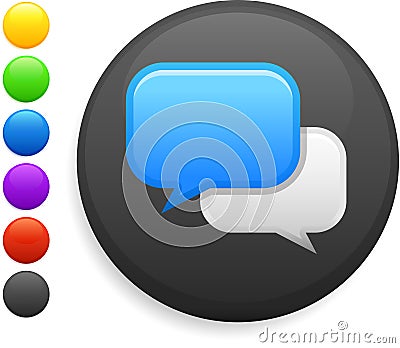 Internet chat icon on round internet button Cartoon Illustration