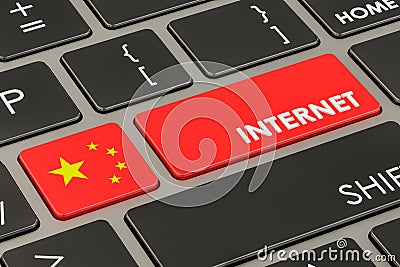 Internet in China concept, 3D Stock Photo