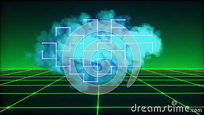 An internet cloud for storing data 3d rendering Stock Photo