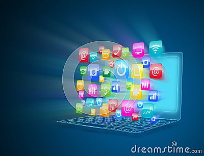 Internet communication and cloud computing Stock Photo