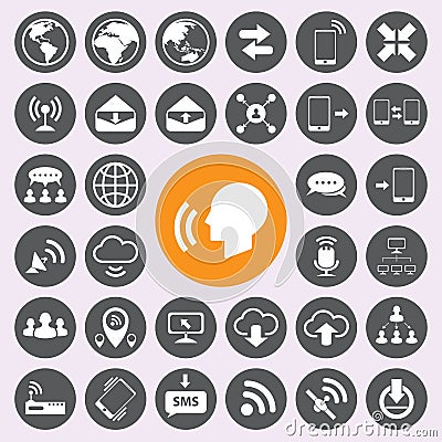 Internet and communication icons set.vector/eps10. Vector Illustration