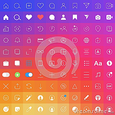 Internet social media icons Vector Illustration