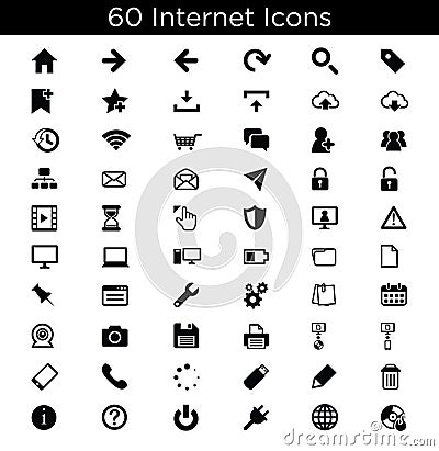 Internet and Computer Icons Stock Photo