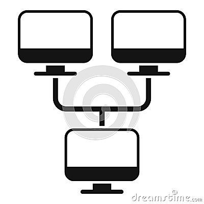 Internet computer network icon simple vector. Local data cloud Stock Photo