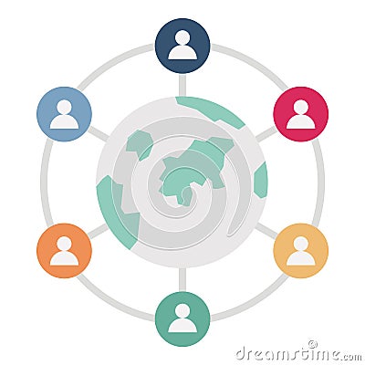 Internet connected devices Flat Vector icon which can easily modify or edit Vector Illustration