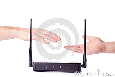 Internet connecting people Stock Photo