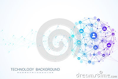Internet connection background, abstract sense of science and technology graphic design. Global network connection Vector Illustration
