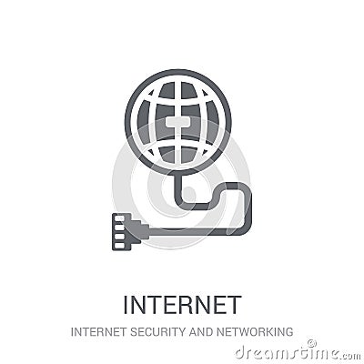 Internet connection icon. Trendy Internet connection logo concept on white background from Internet Security and Networking Vector Illustration