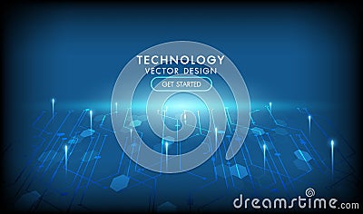 Internet connection networking vector abstract futuristic background.Illustration high computer technology dark blue color Vector Illustration