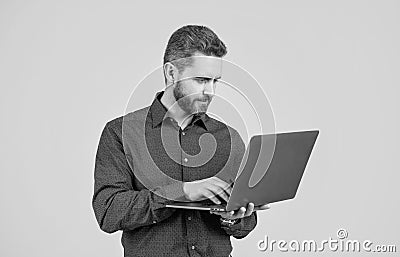 Internet connectivity. Computer tech work on laptop. Internet communications Stock Photo
