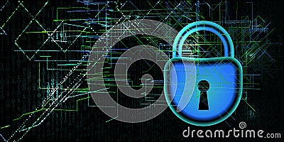 Internet cyber security concept. Cyber crime or prohibition background . Vector illustration Vector Illustration