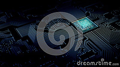 Internet data processing concept Cartoon Illustration