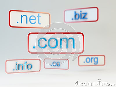 Internet domain names Stock Photo