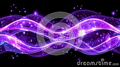 Internet flow with twisted strings and uncertain wavy forms. Mystics of orbits in curved space. Emotional carnival Cartoon Illustration