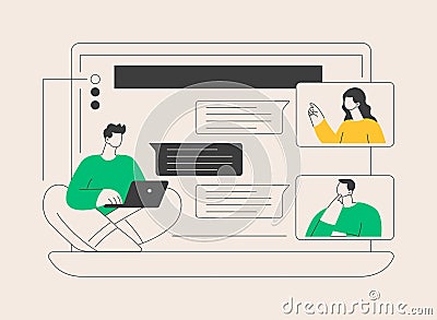 Internet forum abstract concept vector illustration. Vector Illustration