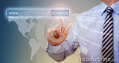 Internet global communications search Stock Photo