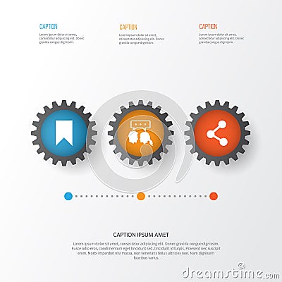 Internet Icons Set. Collection Of Conversation, Publish, Flag And Other Elements. Also Includes Symbols Such As Share Vector Illustration