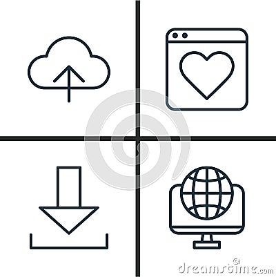 Internet Icons Set. Collection Of Transfer, Global, Followed And Other Elements. Also Includes Symbols Such As Login Vector Illustration