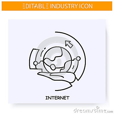 Internet industry line icon. Editable illustration Vector Illustration