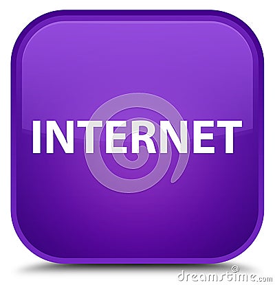 Internet special purple square button Cartoon Illustration
