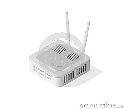 Internet isometric router Vector Illustration