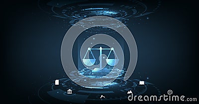 Internet law on Dark Blue blurred background Vector Illustration