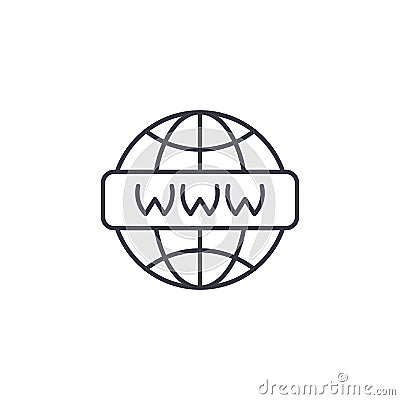 The Internet linear icon concept. The Internet line vector sign, symbol, illustration. Vector Illustration