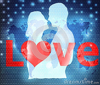 Internet love Stock Photo