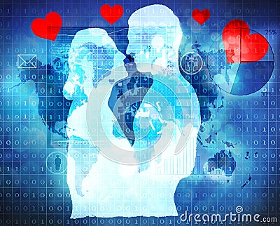 Internet love Stock Photo