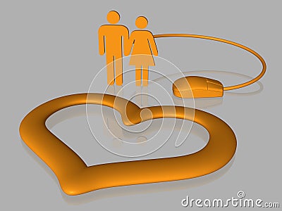 Internet love - isolated - 3D Stock Photo