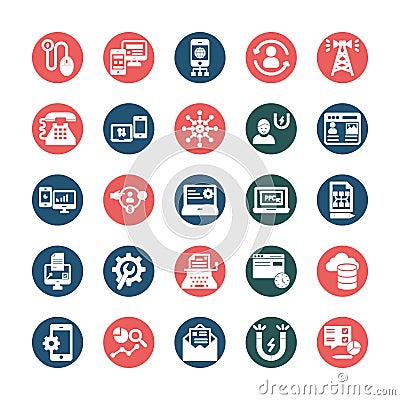 Internet Marketing Icons Set which can easily modify or edit Editorial Stock Photo