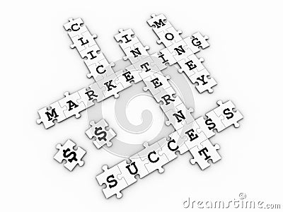 Internet Marketing - Puzzle Crossword Game Stock Photo