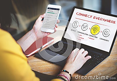 Internet Multimedia Technology Networking Concept Stock Photo