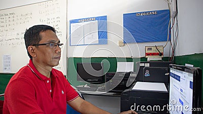 Internet network IT expert staff is checking conditions in the office Editorial Stock Photo