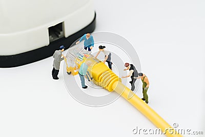 Internet network, telecommunication connecting people concept, g Stock Photo