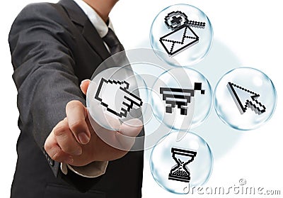 Internet pixel icons Stock Photo