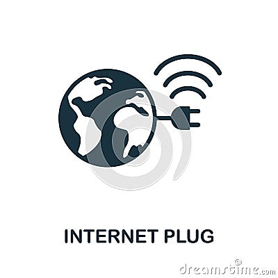 Internet Plug flat icon. Colored element sign from networking collection. Flat Internet Plug icon sign for web design Vector Illustration