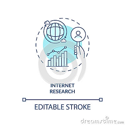 Internet research turquoise concept icon Vector Illustration