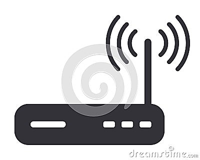 Internet router modem device wifi signal icon symbol Vector Illustration