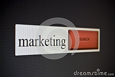 Internet search bar with phrase marketing Stock Photo
