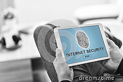 Internet security concept on a tablet Stock Photo