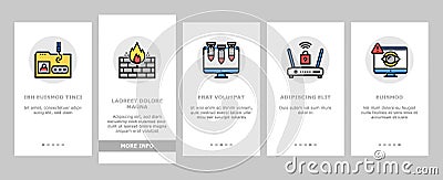 Internet Security Onboarding Icons Set Vector Vector Illustration