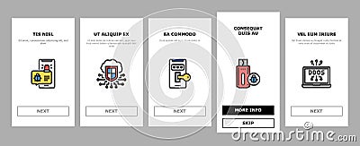 Internet Security Onboarding Icons Set Vector Vector Illustration