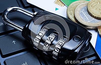 Internet Security Padlock, Secure Connection Stock Photo