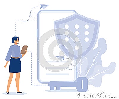 Internet security settings concept, Proxy server, VPN access, secure web traffic, IP address, network access, connectivity, Vector Illustration