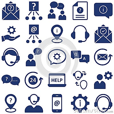 Internet Security and Support Isolated Vector Icons set which can be easily modified or edited Vector Illustration