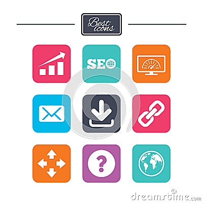 Internet, seo icons. Bandwidth speed sign. Vector Illustration